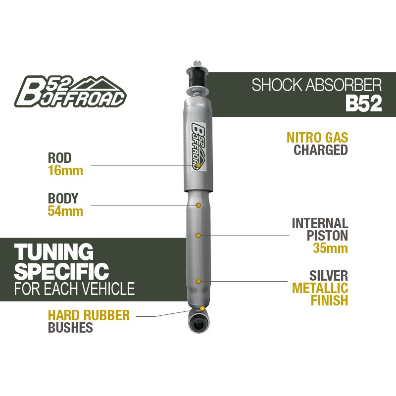 B52 OFFROAD SHOCK FOR TOYOTA HILUX REVO 2015 - 2023 - REAR